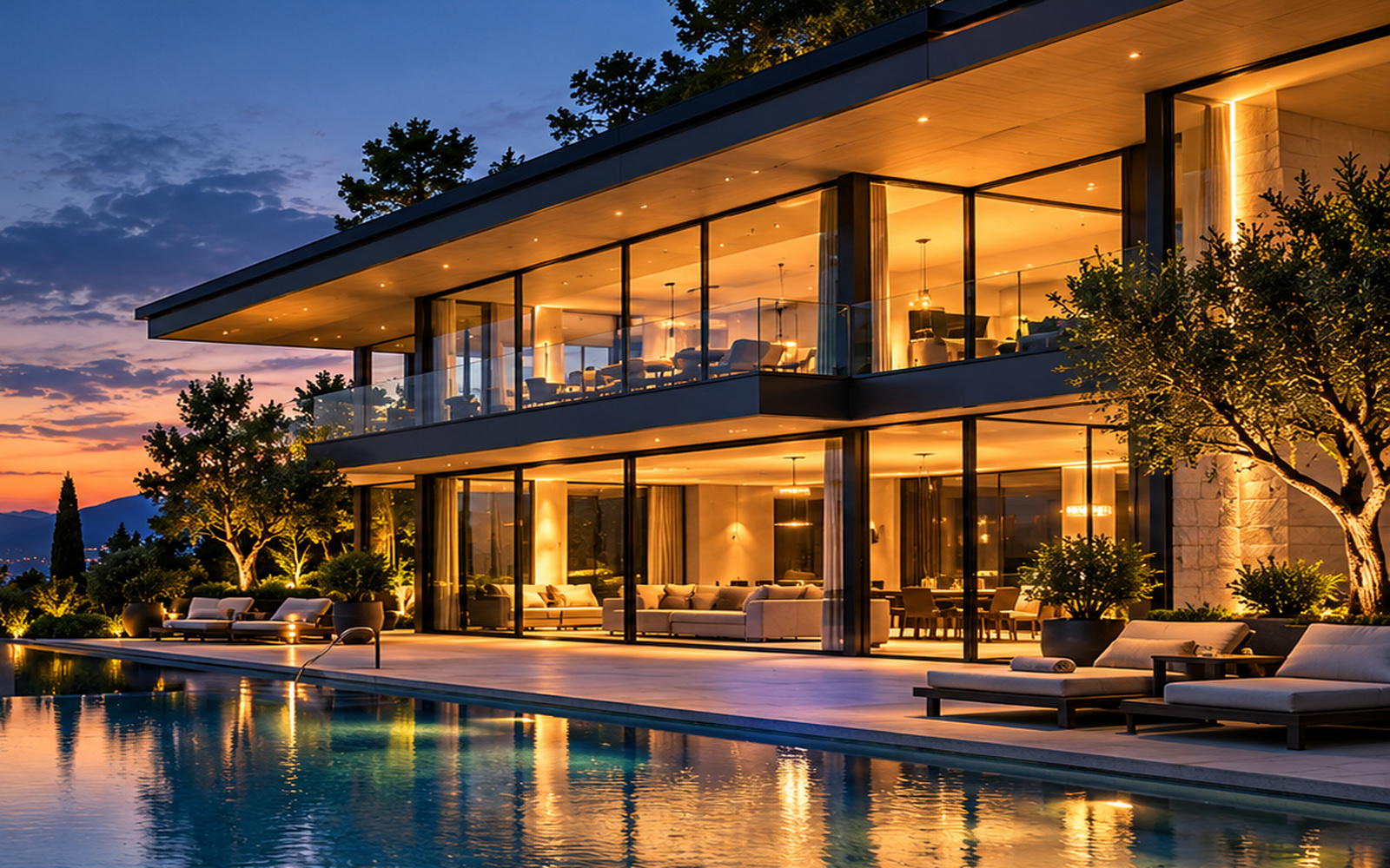 Modern pool villa